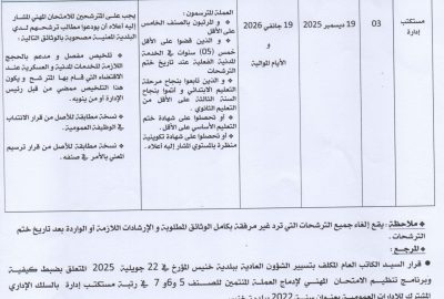 بلاغ فتح امتحان مهني لادماج العملة بالسلك الاداري المشترك للادارات العمومية